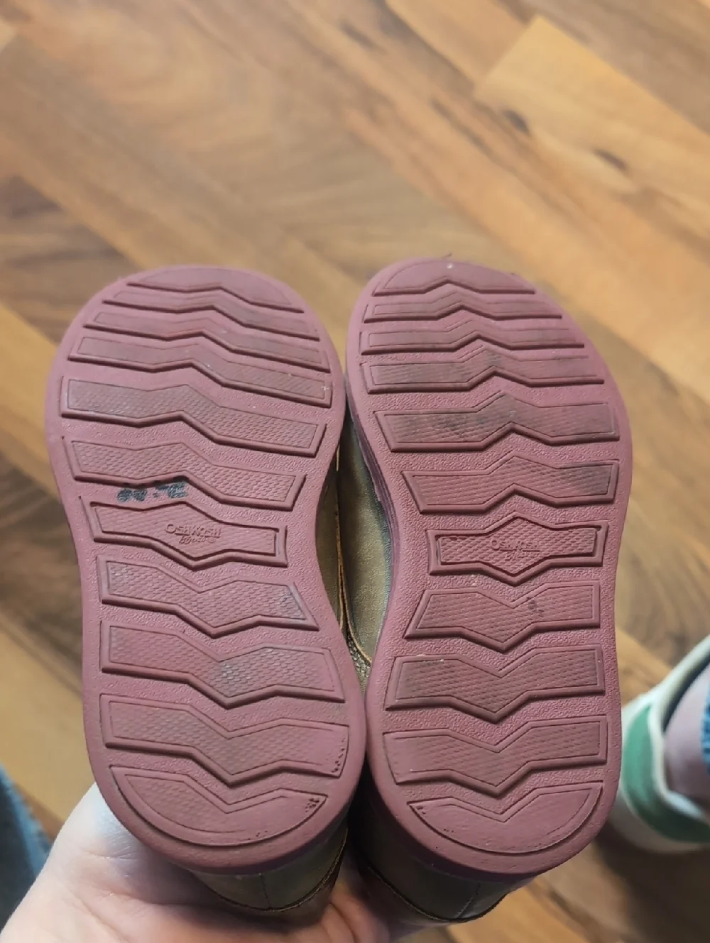 OshKosh B'gosh Brown Kids Lace up Dress Shoes with Maroon Soles